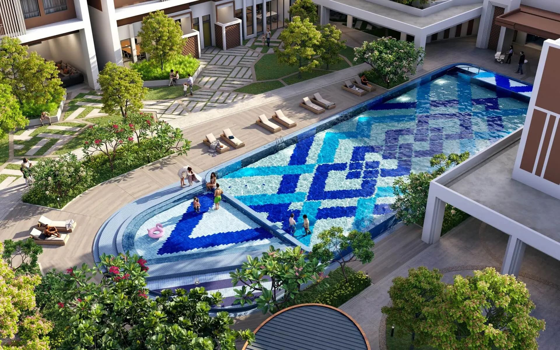 Tiện ích hồ bơi chuẩn resort sang trọng tại The Westique Residences
