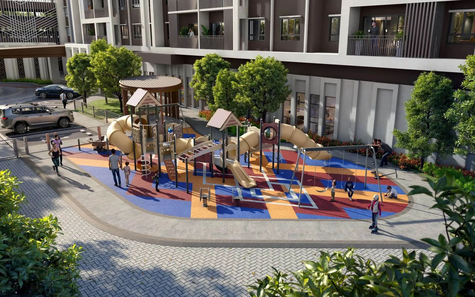 Không gian sống xanh và khu vui chơi trẻ em tại The Westique Residences
