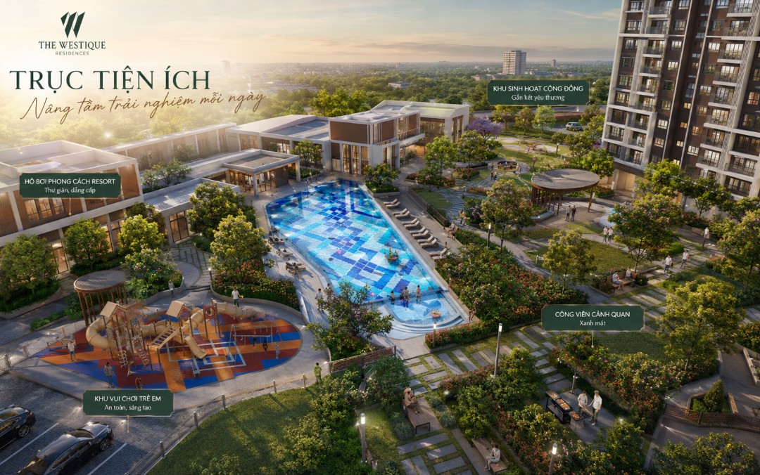 Hệ thống tiện ích xanh và triết lý thiết kế chữa lành tại The Westique Residences