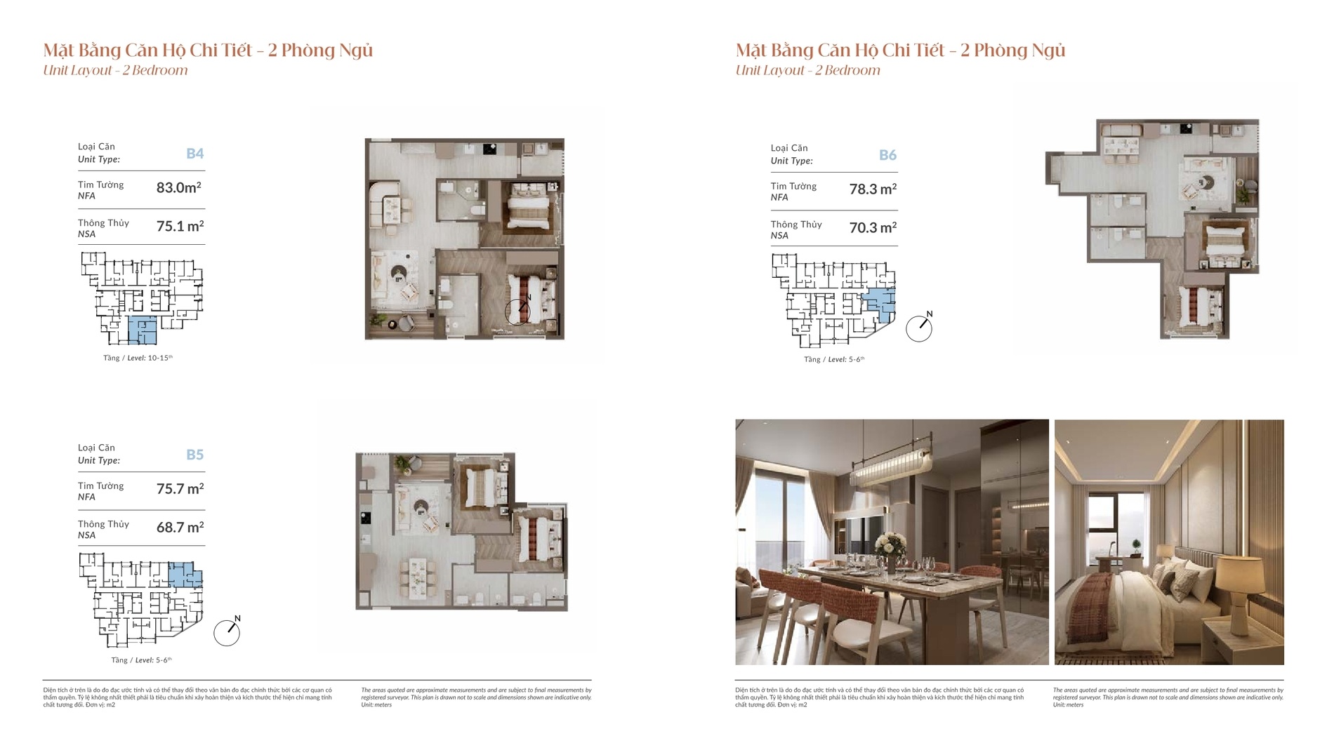 Mặt bằng layout căn hộ 2 phòng ngủ The Westique mẫu 2