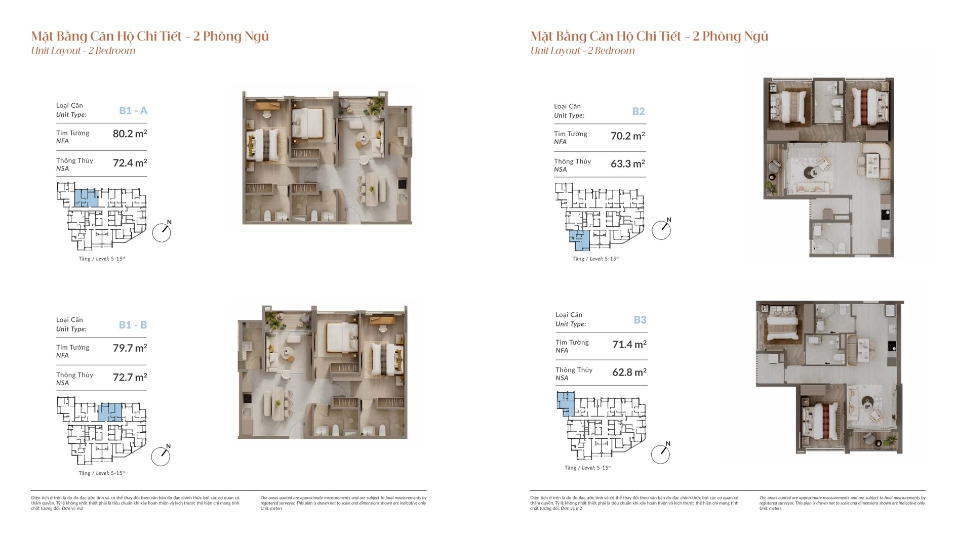 Mặt bằng layout căn hộ 2 phòng ngủ The Westique mẫu 1